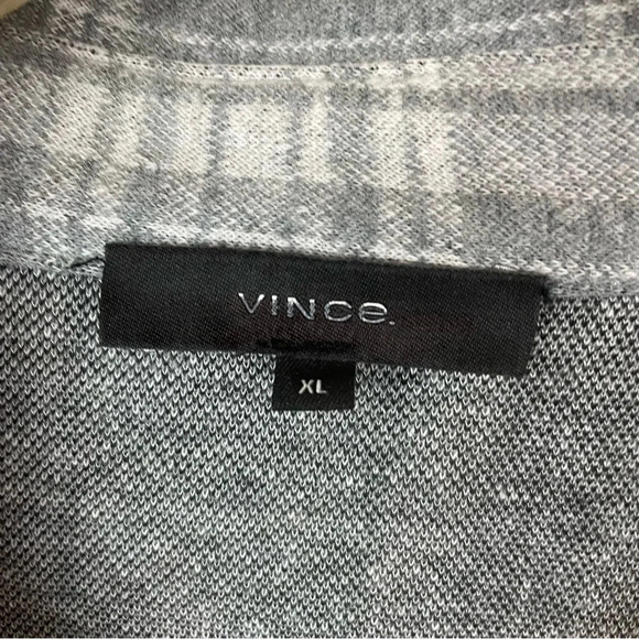 Vince Slub Plaid  Linen Blend Button Up - Picture 4 of 11
